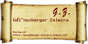 Günszberger Zelmira névjegykártya